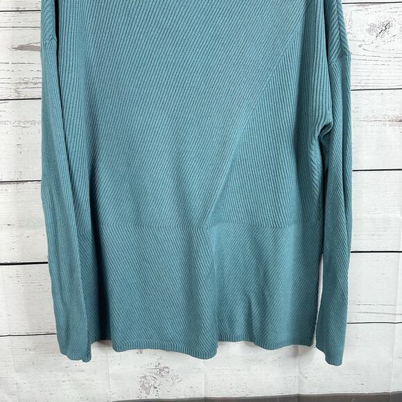 J Jill Sweater Womens Large Blue Knit Casual Textured Lounge Office Popover - Picture 3 of 11
